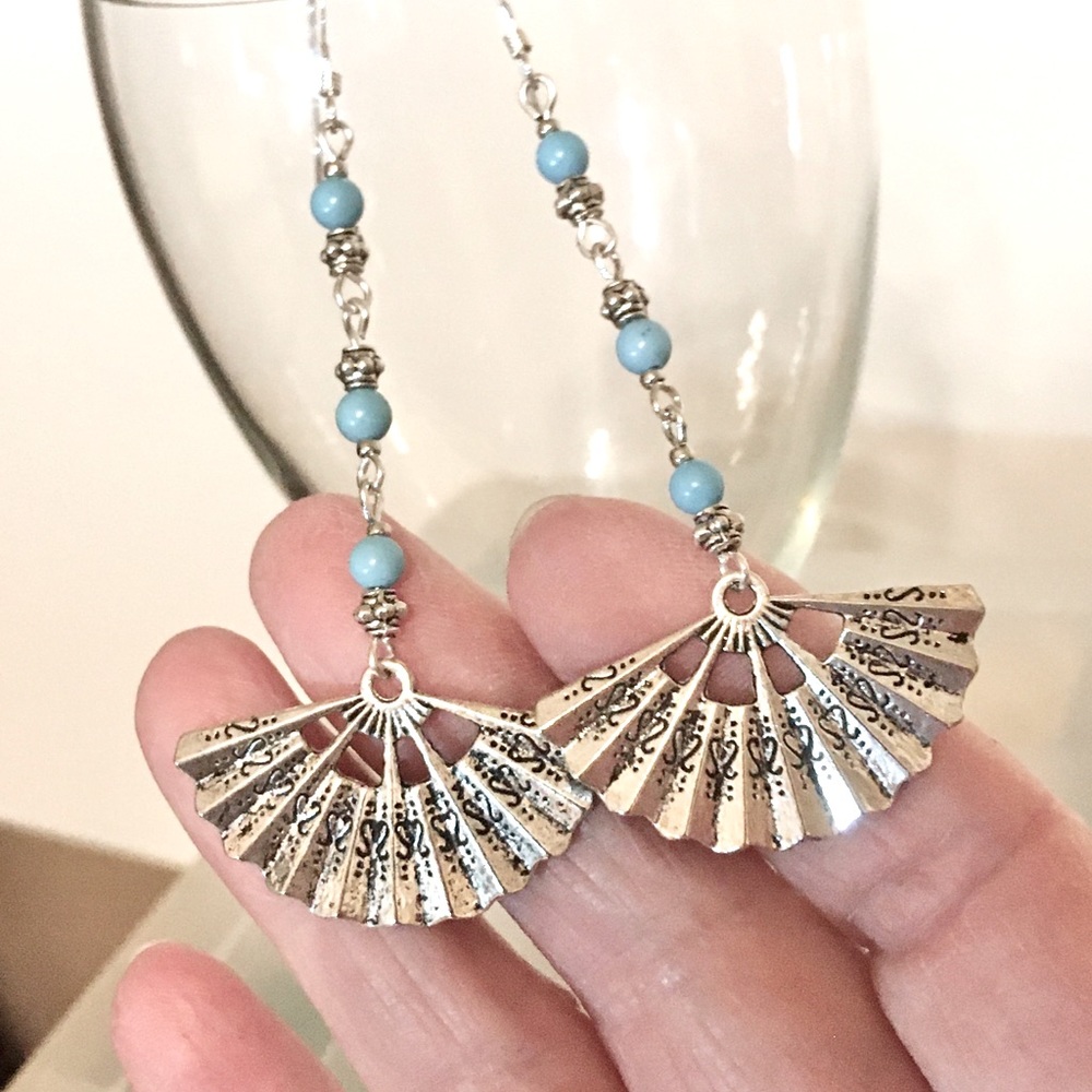 Turquoise silver earrings